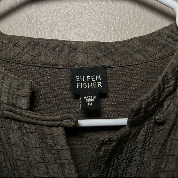 Eileen Fisher silk & linen blend frog closure jacket women’s size medium - Picture 6 of 11